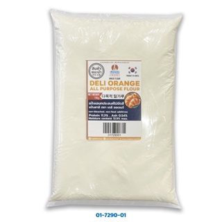 สินค้า แป้งอเนกประสงค์ Deli Orange Unbleached All Purpose Flour from Korea นำเข้าจากประเทศเกาหลี แบ่งบรรจุ 1 กก. (01-7290)