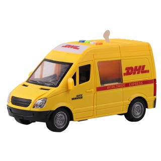 ELIYAของเล่นเด็ก รถของเล่นจำลอง รถขนส่ง DHL  มีเสียงและมีไฟ รถของเล่น ของเล่นและของสะสม สินค้าพร้อมส่ง