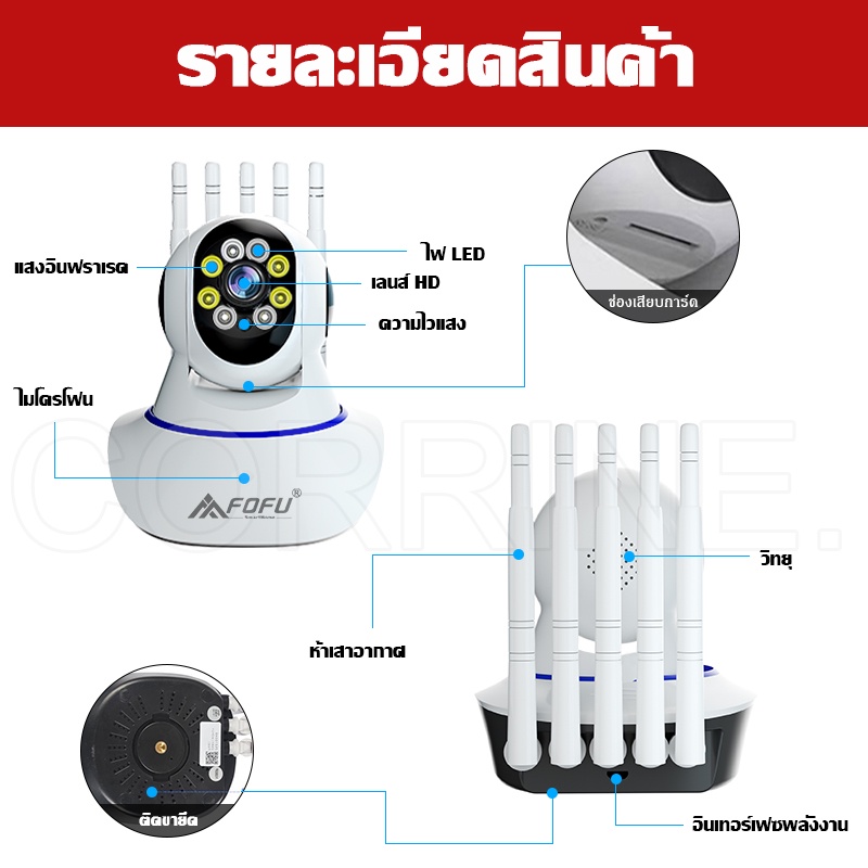 corrine-ip-camera-กล้องวงจรปิด-wifi-2-4g-5g-hd1080p-กล้องไร้สาย-5-เสาอากาศ-สัญญาณแรง-ราคาถูก-mi-home-security-ip-camera