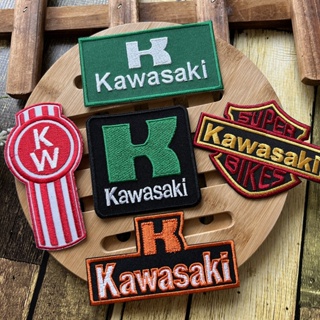 Kawasaki คาวาซากิ ตัวรีดติดเสื้อ อาร์มรีด อาร์มปัก ตกแต่งเสื้อผ้า หมวก กระเป๋า แจ๊คเก็ตยีนส์ Racing Embroidered Iron ...