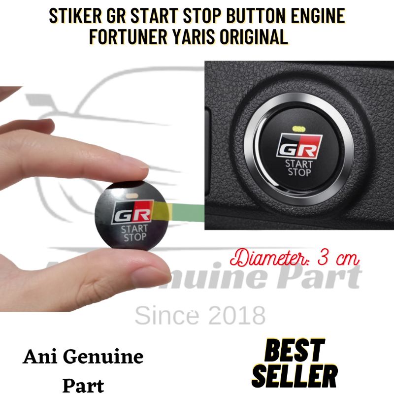 สติ๊กเกอร์ GR Start Stop Button เครื่องยนต์ Fortuner Yaris Original ...