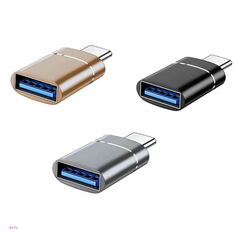 aoto-อะแดปเตอร์แปลง-type-c-เป็น-usb-3-0-otg-สีดํา-ทอง-สะดวก