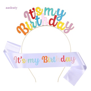 Aasleaty ที่คาดผม คาดไหล่ เข็มขัด ประดับพลอยเทียม ITS MY BIRTHDAY เครื่องประดับผม สําหรับเด็กผู้หญิง ปาร์ตี้วันเกิด