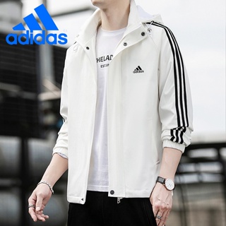 Adidas เสื้อแจ็กเก็ตกันลม กันน้ํา สีขาว น้ําเงิน สําหรับผู้ชาย 2022 พร้อมส่ง