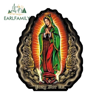 Earlfamily สติกเกอร์ไวนิล ลายการ์ตูนอนิเมะ Our Lady of Guadalupe สําหรับติดตกแต่งรถยนต์ แล็ปท็อป กระเป๋าเดินทาง 13 ซม. x 10.5 ซม.