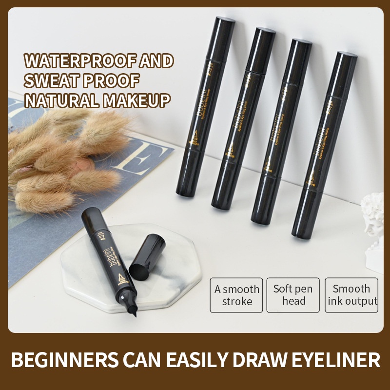 ภาพสินค้าDouble-ended stamp eyeliner Water proof sweatproof quick dry non-smudge triangle eyeliner pencils จากร้าน sasamall.th บน Shopee ภาพที่ 4