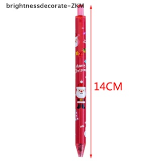 [Brightdecorate] ปากกาเจล 0.5 มม. ลายคริสต์มาส สีดํา พับเก็บได้ สําหรับเครื่องเขียน โรงเรียน สํานักงาน 1 6 ชิ้น [TH]