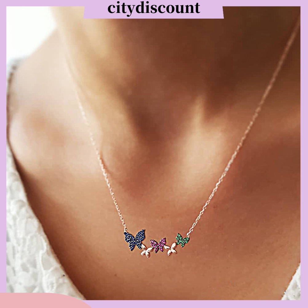 lt-citydiscount-gt-จี้สร้อยคอโชคเกอร์รูปผีเสื้อสำหรับผู้หญิง