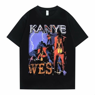 เสื้อวินเทจชาย Kanye West Essential Tshirt ผู้ชายแฟชั่น O คอเสื้อยืดแขนสั้นหลวมพรีเมี่ยม Ulzzang เสื้อยืดเวสต์ชาย Stre