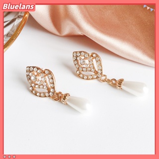 ต่างหูแฟชั่นสตรี Elegant Waterdrop Faux ไข่มุก Rhinestone