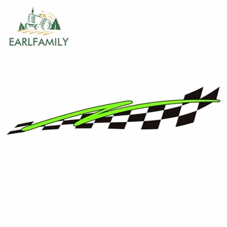 Earlfamily สติกเกอร์ ลายเส้นสีเขียว สีดํา และสีขาว 13 ซม. x 3 ซม. สําหรับติดตกแต่งรถยนต์ รถจักรยานยนต์