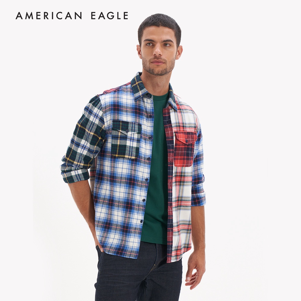 american-eagle-block-pattern-flannel-shirt-เสื้อเชิ้ต-ผู้ชาย-ผ้าแฟลนเนล-emsh-015-2319-900