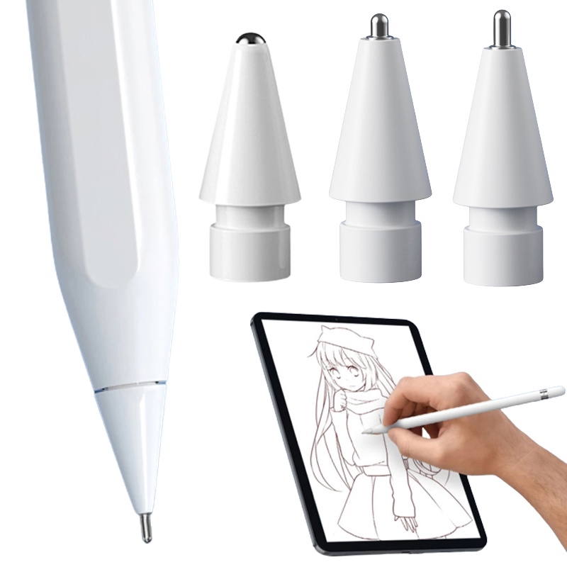 ปากกาสไตลัส-สีขาว-ทนทาน-แบบเปลี่ยน-สําหรับ-apple-pencil-1-2-apple-pencil-1-2-generation