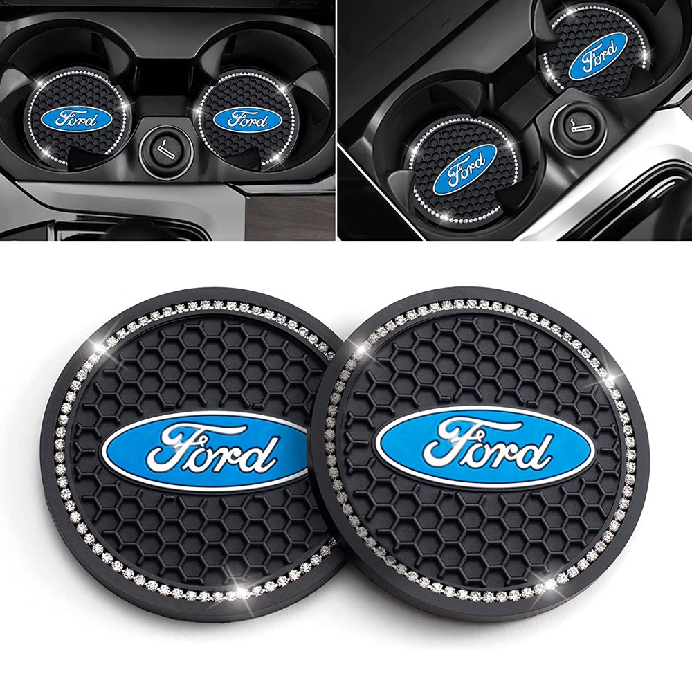 2 ชิ้น Ford Ranger ที่วางแก้วน้ําในรถยนต์ Coaster คริสตัลกันลื่นอุปกรณ์ ...