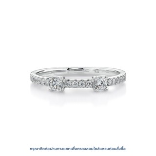 แหวนเพชรแถว Classic Round Stack Ring (RE028)