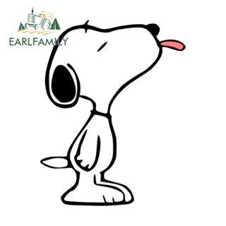 Earlfamily สติกเกอร์ไวนิล ลายการ์ตูนอนิเมะ Snoopy JDM VAN น่ารัก ขนาด 13 ซม. x 10.2 ซม. สําหรับติดตกแต่งหน้าต่างรถยนต์ แล็ปท็อป