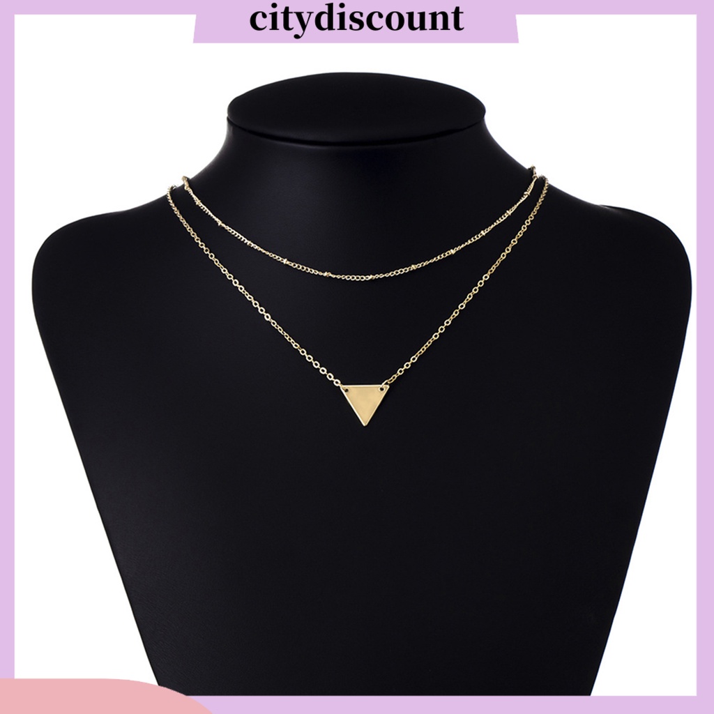 lt-citydiscount-gt-จี้สร้อยคอทรงสามเหลี่ยมปักเลื่อมสําหรับสตรีสร้อยคอ