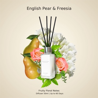 ก้านหอม ปรับอากาศ Diffuser กลิ่น English Pear &amp; Freesia 50ml ฟรี!! ก้านไม้กระจายกลิ่น (ไม่มีกล่อง) (no box)