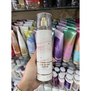 Bath and Body Works Fresh Coconut &amp; Cotton Fine Fragrance Body Mist 236ml. ของแท้