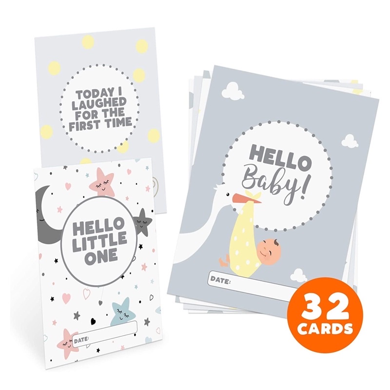 พร้อมส่ง-การ์ดไมล์สโตนอายุและพัฒนาการของลูกน้อย-silly-sentiments-baby-milestone-cards