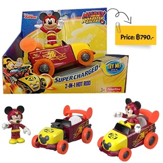 FISHER-PRICE MICKEY AND THE ROADSTER RACERS SUPER-CHARGED 2-IN-1 HOT ROD – TRANSFORMING RACE CAR AND FIGURE