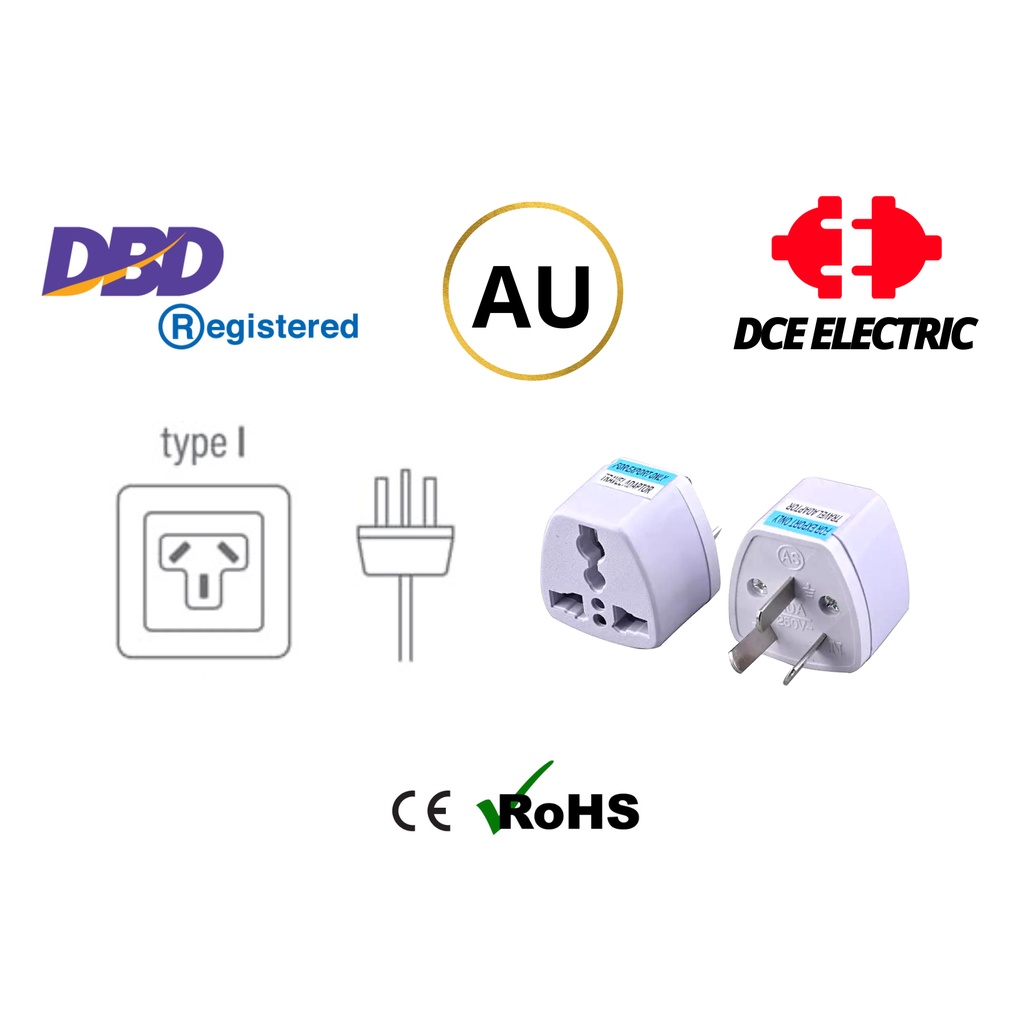 ภาพหน้าปกสินค้าDCE ปลั๊กแปลงออสเตรเลีย นิวซีแลนด์ จีน มาตรฐาน CE/RoHS หัวแปลงปลั๊กไฟเพื่อใช้ใน Australia และ New Zealand จากร้าน dce.electric บน Shopee