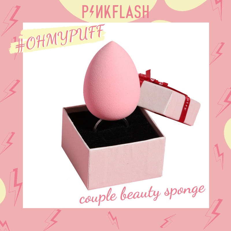 pinkflash-classic-pink-water-drop-beauty-ฟองน้ำไข่คุชชั่น-พัฟ-super-no-powder-bri