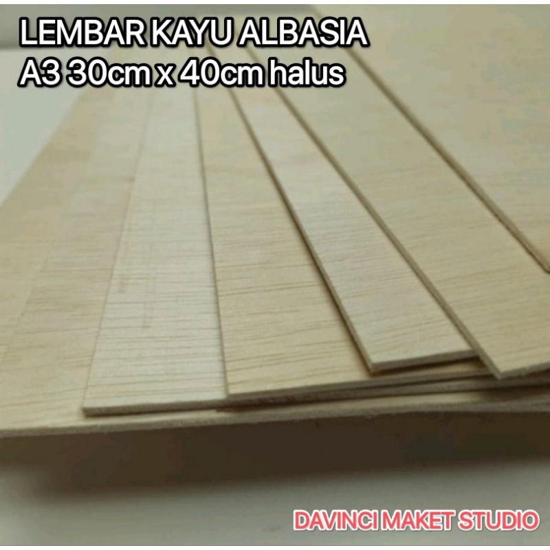 Kayu Albasia Wood Sheet 3mm A3 30cm x 40cm - ไม้อัด Balsa เคลือบละเอียด ...