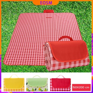 EOSM เสื่อปิคนิค เสื่อผ้าใบ เสื่อปิคนิคลายสก๊อต เสื่่อพับได้ picnic mat เสื่อขนาดพกพาพับเก็บได้มีหูหิ้ว