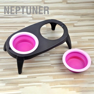 Neptuner ชามซิลิโคน แบบพับได้ น้ําหนักเบา กันลื่น สําหรับสัตว์เลี้ยง สุนัข แมว