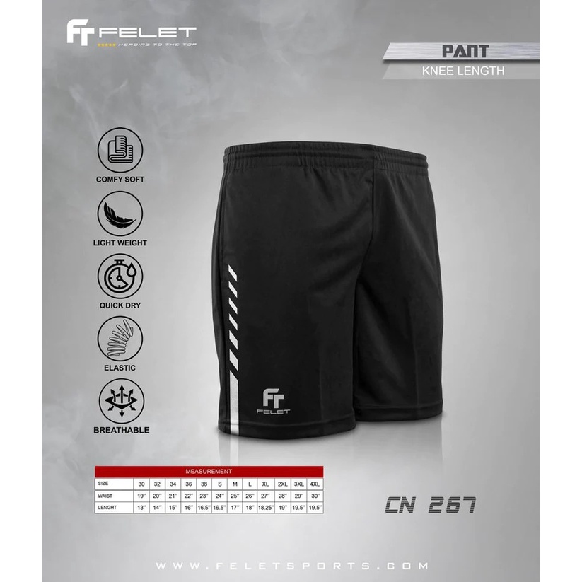 กางเกงแบดมินตัน-felet-รุ่น-cn267-bk