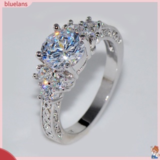 (bluelans 2) เครื่องประดับแหวนหมั้นแต่งงาน cubic zirconia