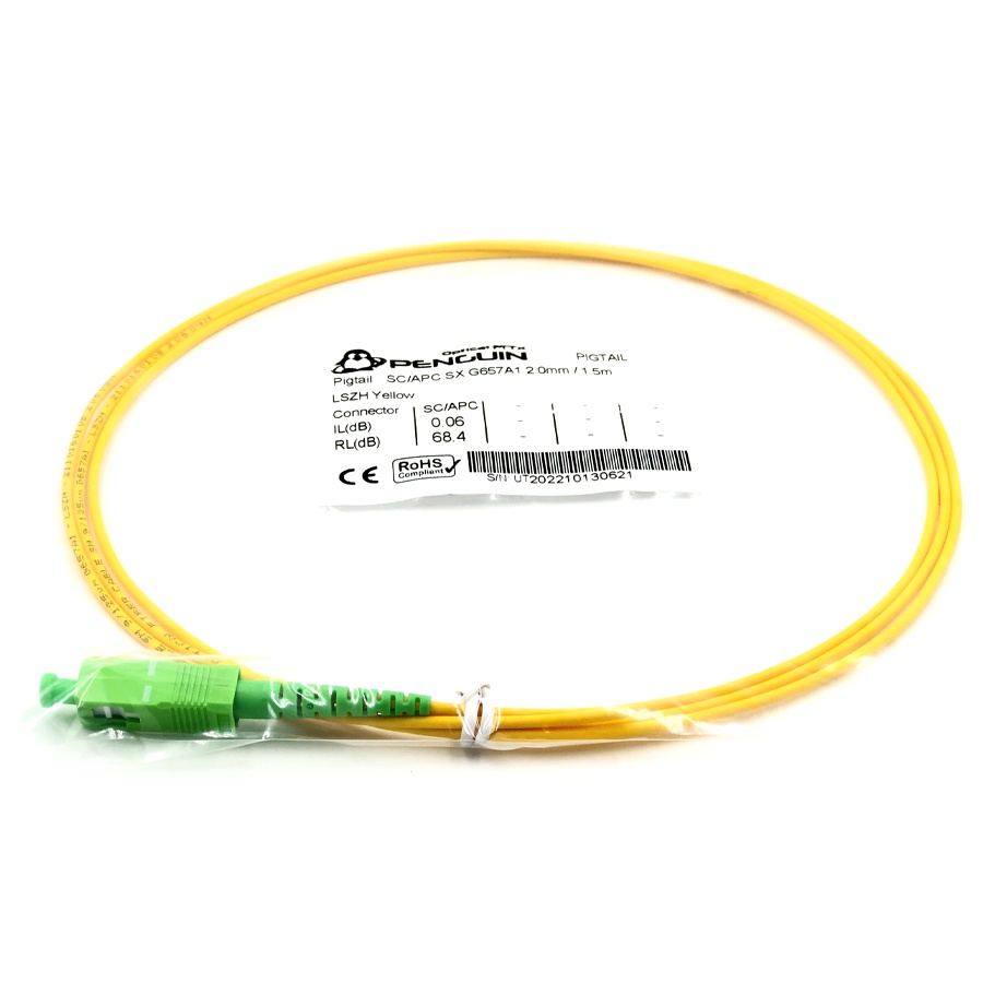 สายไฟเบอร์ออฟติก Pigtail SC/APC (Single-mode) ขนาด 2.0 มิล ยาว 1.5 เมตร ...