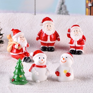 【AG】1Pc Christmas Santa Snowman Train Mini Figurine DIY Fairy Landscape Decoration