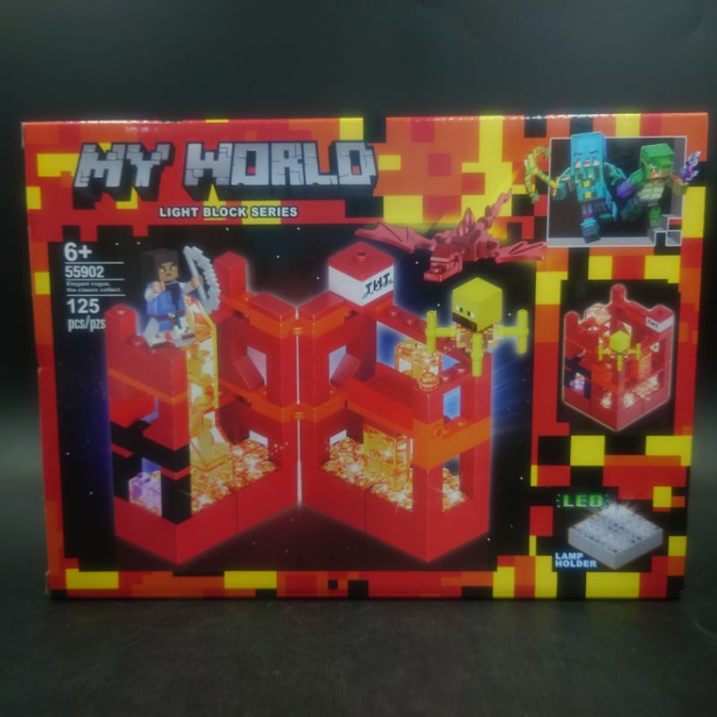 เลโก้-my-world-minecraft-55902-light-box-series-4-แบบ-กล่องใหญ่-สะใจ-งานสวยมาก-ราคาถูก-ซื้อยกชุดถูกกว่า