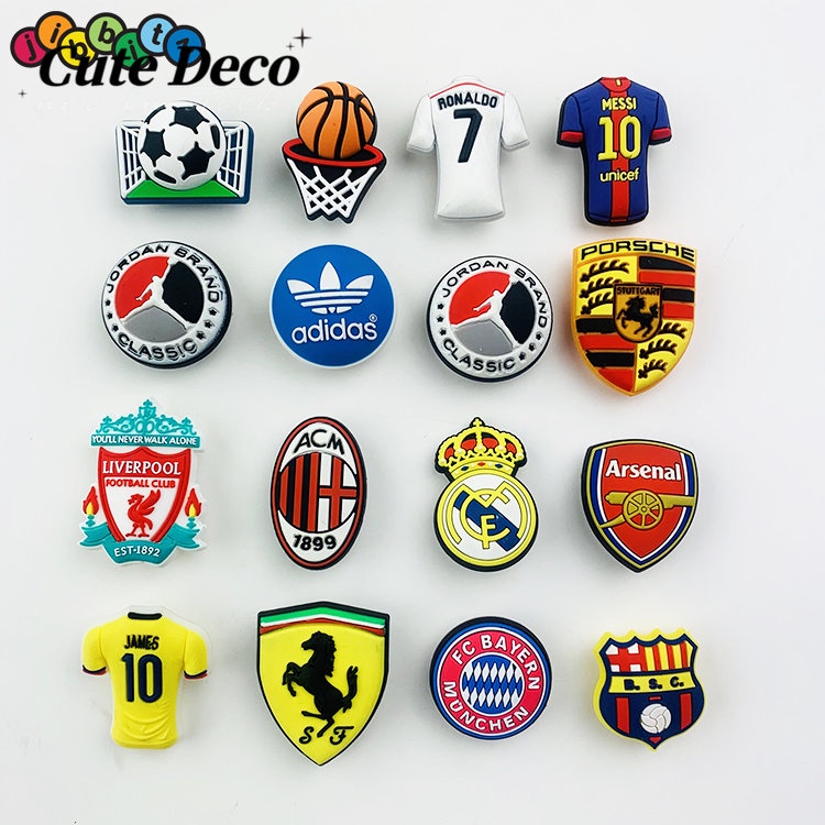 【Cute Deco】ตัวติดรองเท้า ลายการ์ตูนฟุตบอล Liverpool Bayern Real Madrid