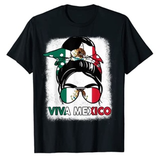 เสื้อยืดไม่ต้องรีด เสื้อวันประกาศอิสรภาพเม็กซิโก Viva เม็กซิโกความภาคภูมิใจเม็กซิกันธงเสื้อยืดเสื้อผ้าความงาม Y2k ด้านบน