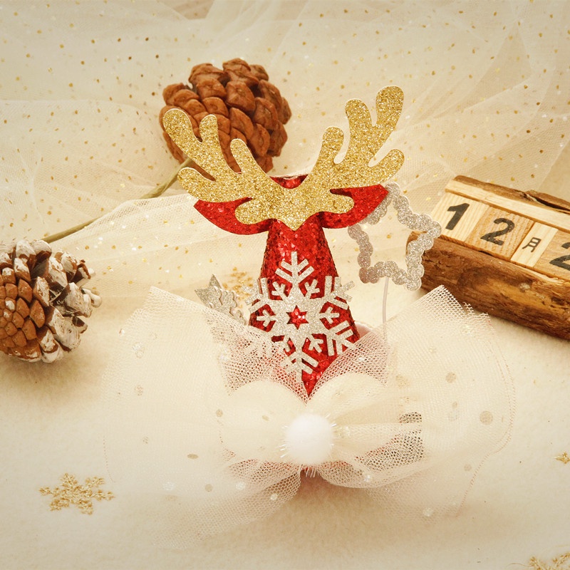 กิ๊บติดผม-รูปเกล็ดหิมะ-ประดับโบว์น่ารัก-เหมาะกับของขวัญคริสต์มาส-สําหรับตกแต่งโรงงาน