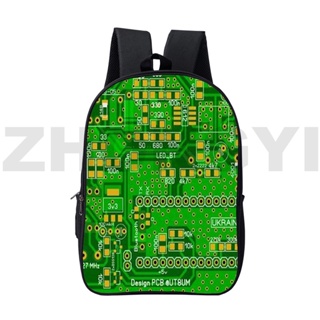 Cool Trendy Circuit Board Electronic Chip Backpacks for School Teenagers Boys 3D Print Anime Circuit Chip Bag 16 Inch Ba
