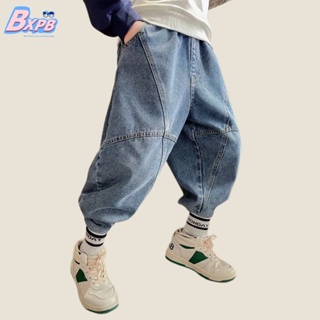 [BXPB] กางเกงยีนขายาว ทรงหลวม สวมใส่สบาย สําหรับเด็กผู้ชาย อายุ 3-15 ปี
