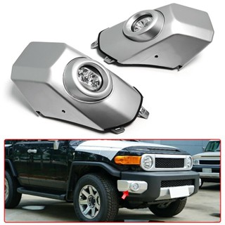 NEW-1 Pair Car LED Fog Light For-Toyota Fj Cruiser 2007-2014 Fog Lamp Frame DRL Daytime Running Light