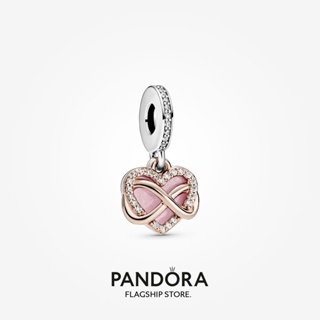 Pandora จี้รูปหัวใจ ชุบทอง 14k สีโรสโกลด์ เครื่องประดับเงิน w1022