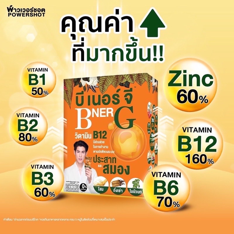 ภาพสินค้าPowershot B NER G POWDER (6 ซอง) *ของแท้* จากร้าน kkxswpx บน Shopee ภาพที่ 2