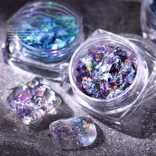 Boxed Aurora Chameleon Nail Glitter Sequins Flakes Holographic Shining Nail Art Powder Dust Dazzling Nail Art Decorations Nail Accessories 6 Colors