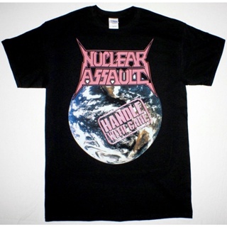 ขายดี!Lint9 {พร้อมส่ง เสื้อยืดแขนสั้น พิมพ์ลาย Nuclear ault Handle With Care D Anthrax Trash Metal พลัสไซซ์ ของขวัญวันเก