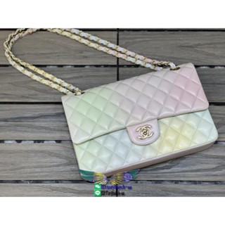 Lambskin Ch Cf25 rainbow classic double flap messenger bag socialite party clutch