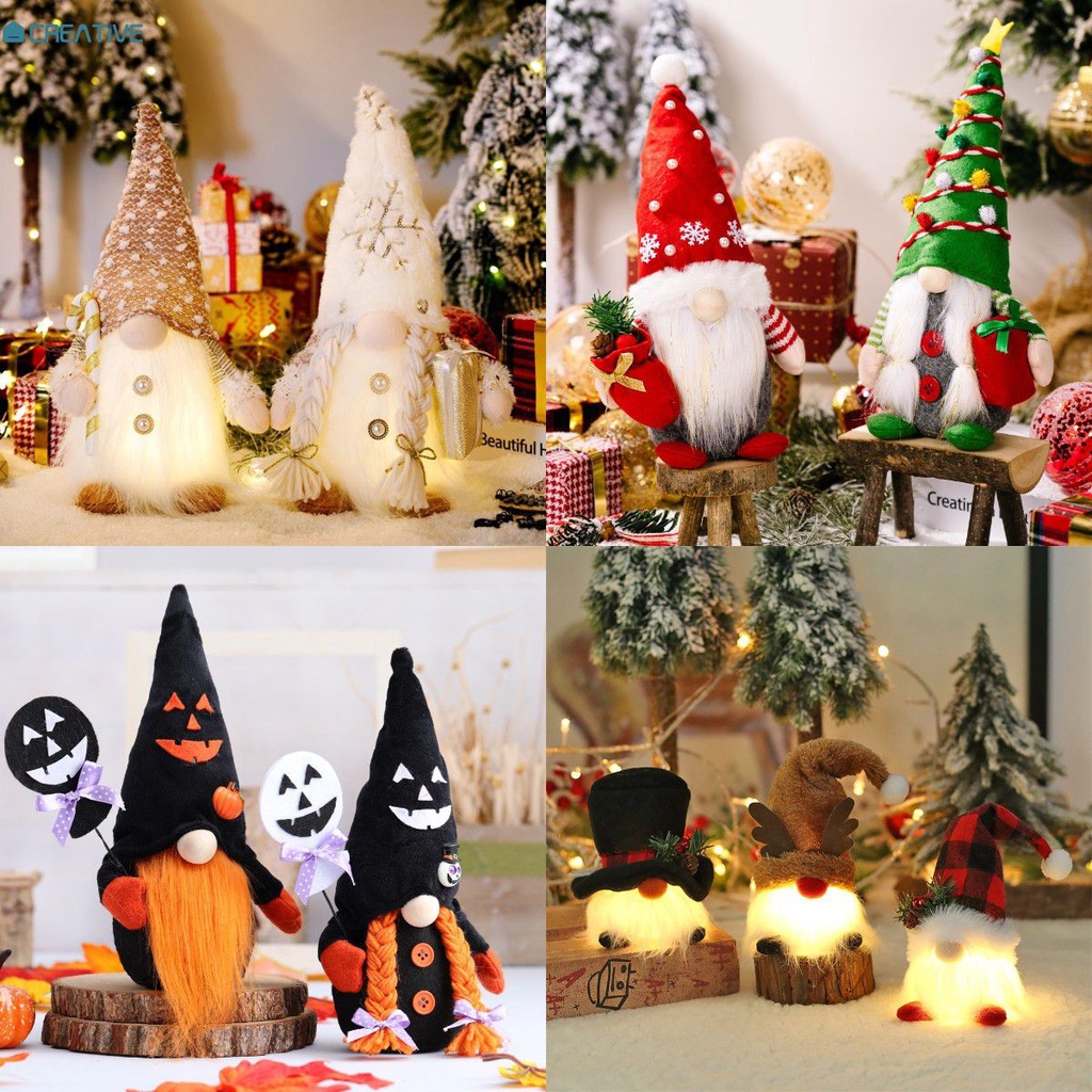 Creative Gnome Christmas Faceless Doll Merry Christmas Decorations Led ...