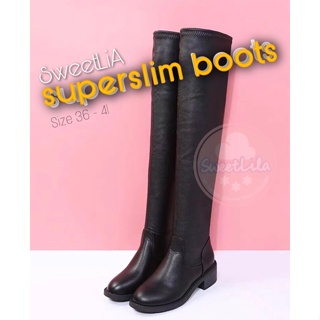 สินค้า พร้อมส่ง❄New Superslim Boots ❄บูทหนังบุขนพับได้ถึงข้อเท้า