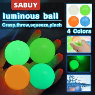 SABUY Luminous Sticky Ball เด็กการบีบอัดและระบายอากาศของเล่น Decompression ความบันเทิงของเล่น 4.5cm-6cm