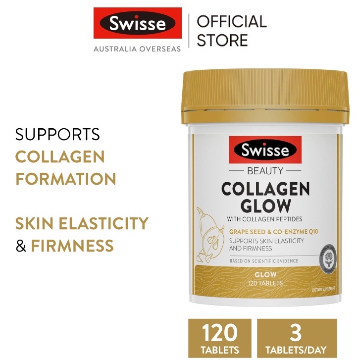 ภาพหน้าปกสินค้าSwisse Beauty Collagen Glow with Collagen Peptides 120 Tablets (EXP:01 2024) คอลลาเจ้น สวิซซี่ คอลลาเจนบำรุงผิว 120 เม็ด จากร้าน swisseoverseas.th บน Shopee